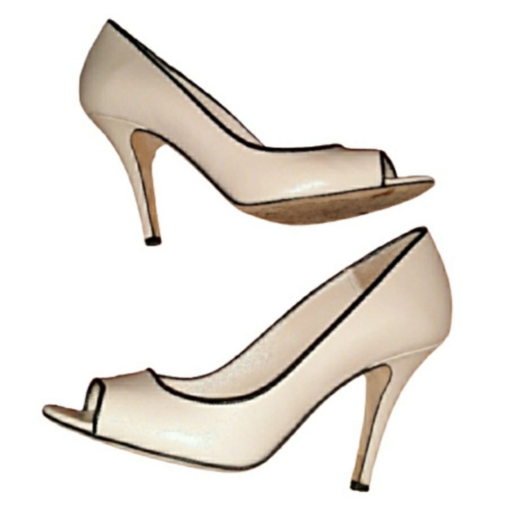 Brooks Brothers Nude Peep Toe Heels